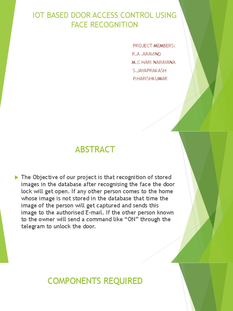 IoT Face Recognition Door Access System | PDF | Technology & Engineering