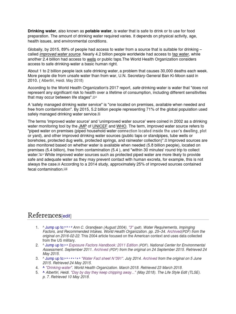 Drinking Water Pdf Drinking Water Hydraulic Engineering