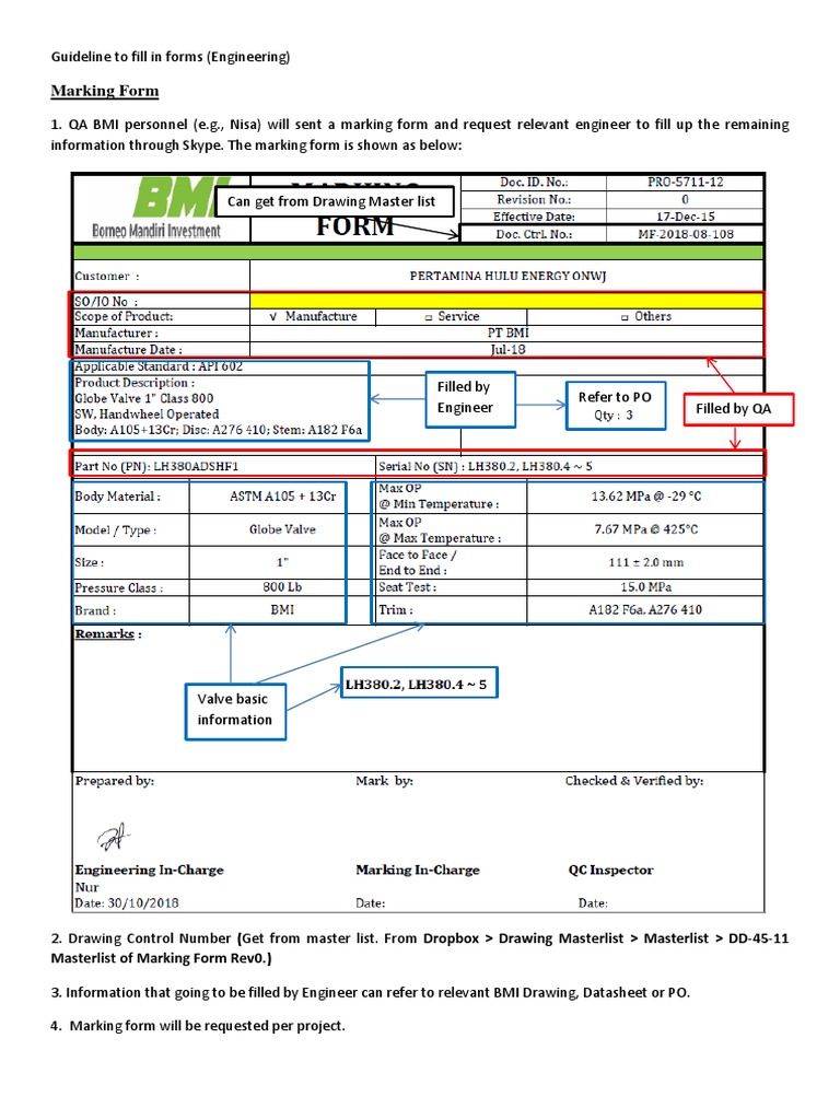Guideline To Fill in Forms | PDF