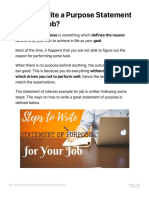 How to Write a Purpose Statement for Your Job