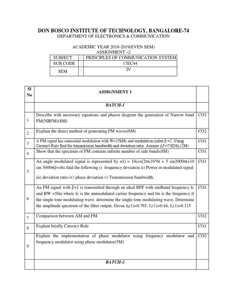 Principles of Communication Systems | PDF | Frequency Modulation ...
