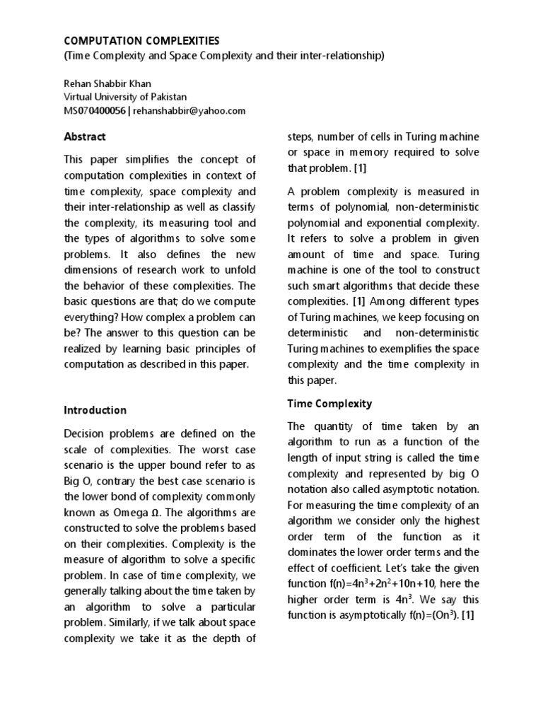 Theory of Computation | PDF | Computational Complexity Theory | Time ...