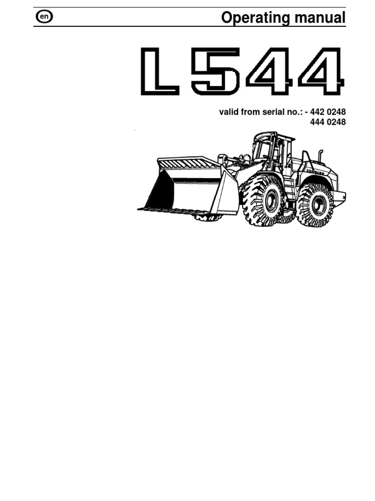 Liebherr L544 Operating Manual Truck Diesel Engine