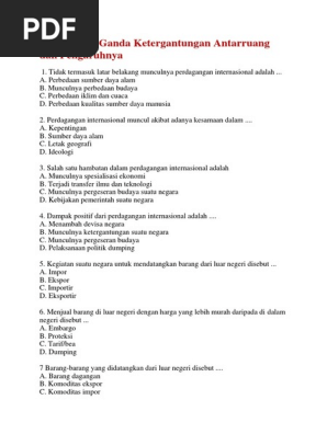 Yang tidak termasuk latar belakang munculnya perdagangan internasional adalah