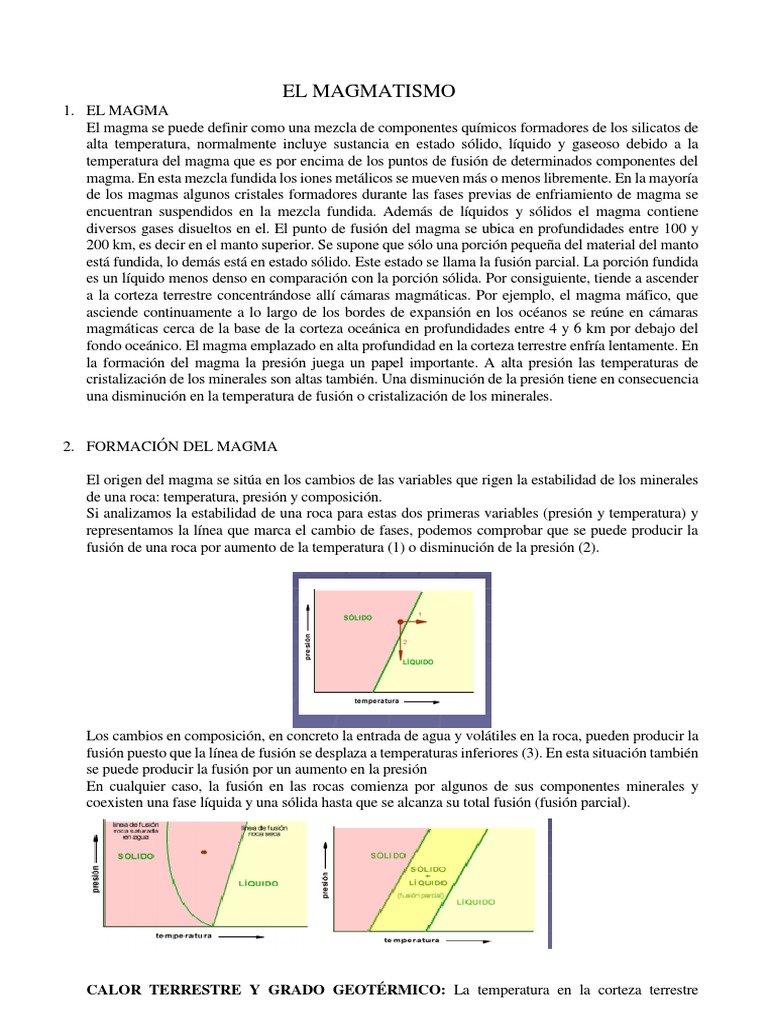 Magmatismo: Formación y Evolución | PDF | Magma | Roca ígnea