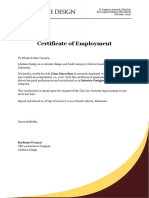 Certificate of Employment