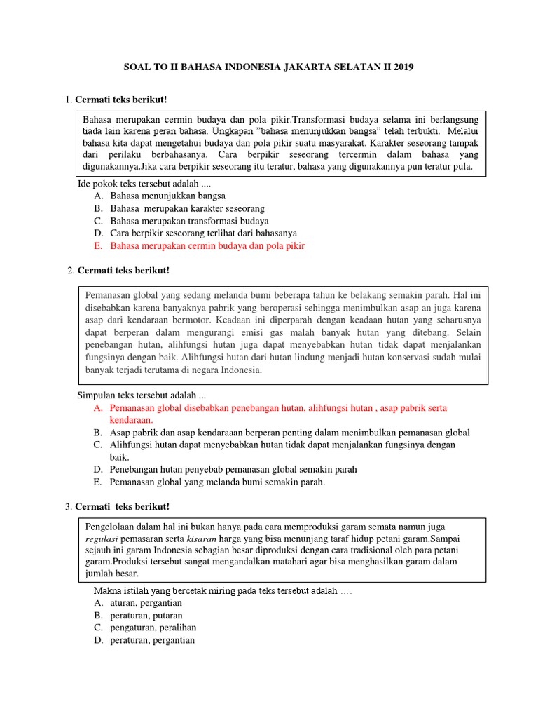 Soal To 2 Bahasa Indonesia Js 2
