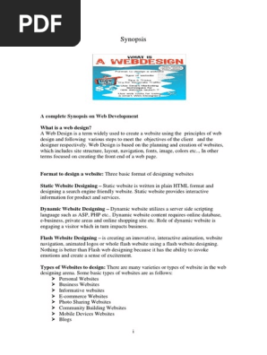 Synopsis on Web Design