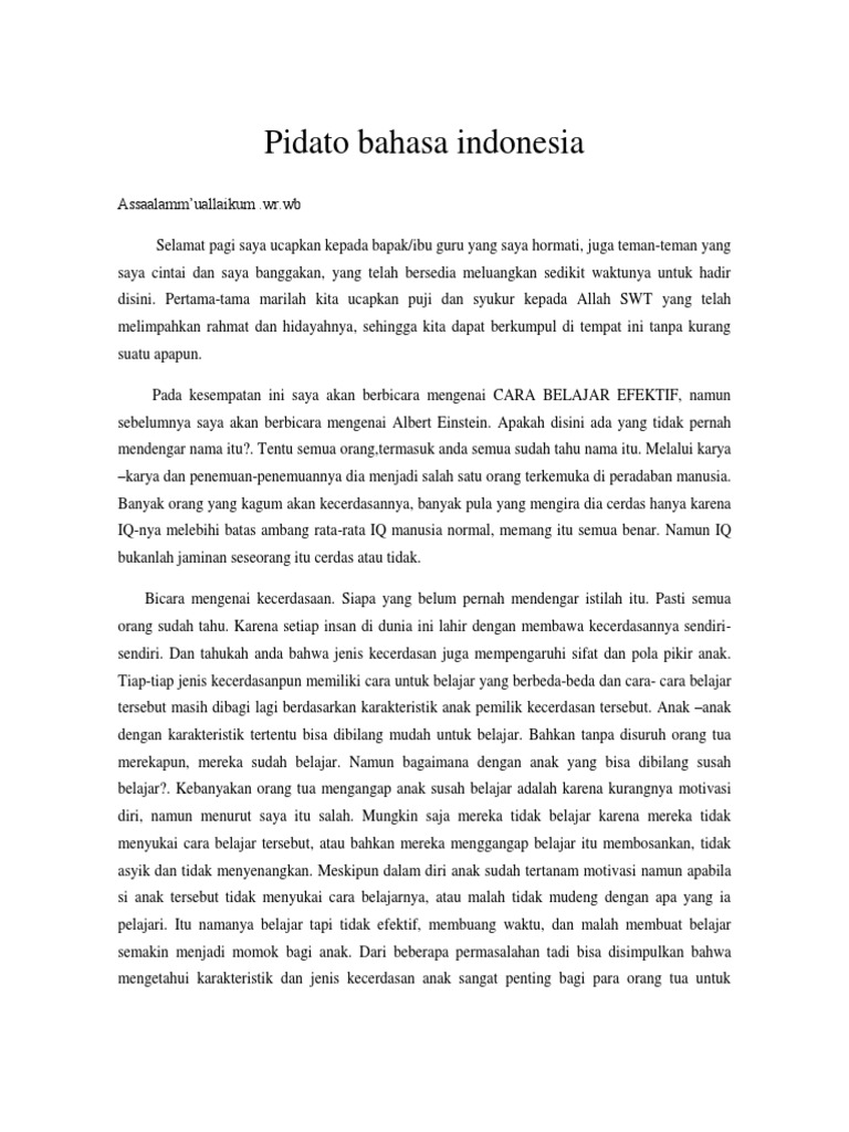 Pidato Bahasa Indonesia Pdf