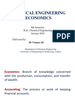 Chemical Engineering Economics: 6th Semester, B.Sc. Chemical Engineering Session 2016 Delivered by