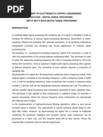 Department of Electronics & Control Engineering SECX1028 - Digital Signal Processing Unit-Iv Multi Rate Digital Signal Processing