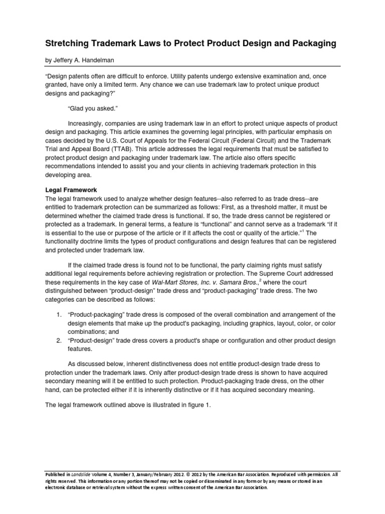 Trade Dress Vs Trade Packaging PDF Trade Dress Trademark Distinctiveness