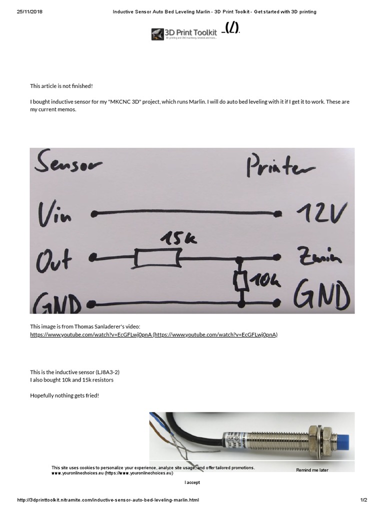 Inductive Sensor Auto Bed Leveling Guide | PDF