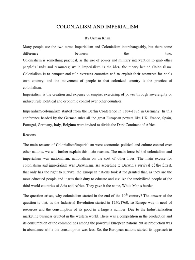Colonialism vs. Imperialism Explained | PDF | Imperialism | Colonialism