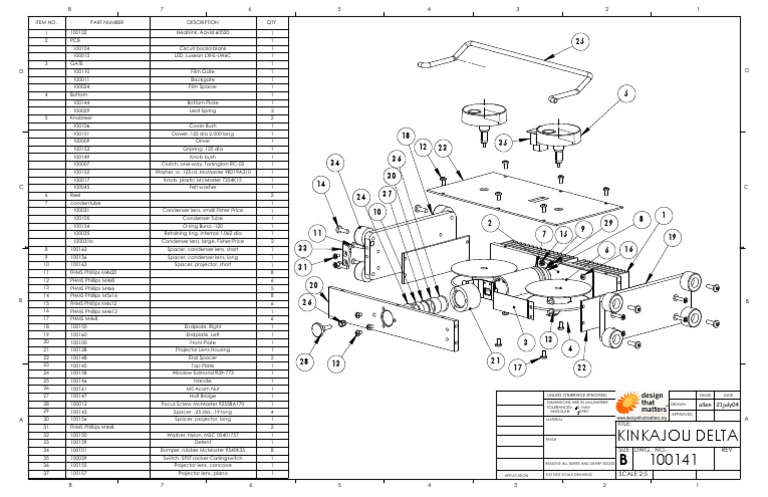 Projector Parts List and Specifications | PDF