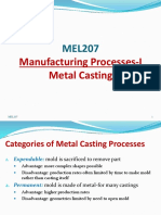 Manufacturing Processes-I Metal Casting