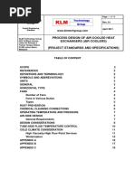 Process Design of Air Cooled Heat Exchangers (Air Coolers) (Project Standards and Specifications)