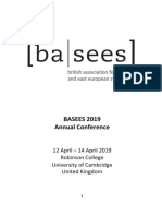 BASEES 2019 Annual Conference Schedule