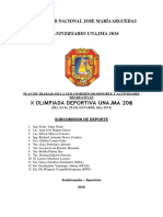 X Olimpiada Deportiva Unajma 2016 (Del 24 Al 25 de Octubre Del 2016)