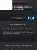 Sources of Secondary Data Collection