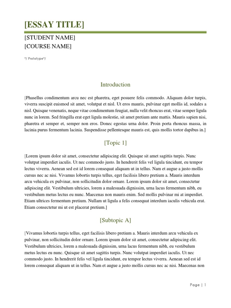 Prototype Essay Structure Overview | PDF | Text