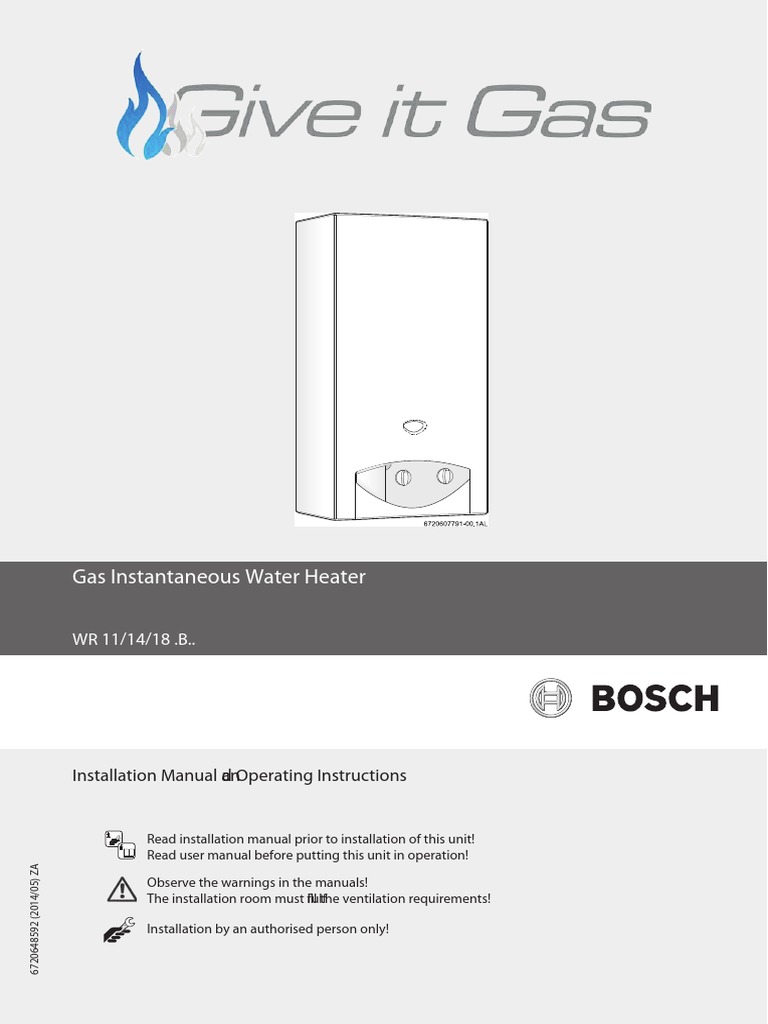 Bosch Standard User Manual | PDF | Hvac | Liquefied Petroleum Gas