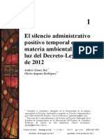 El - Silencia - Administrativo Positivo en Materia Ambiental PDF