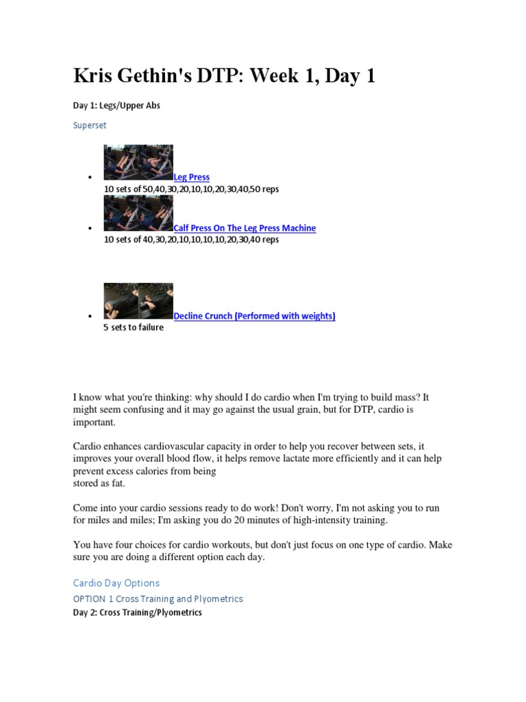 DTP 4 Weeks To Maximum Muscle | PDF | Kettlebell | Aerobic Exercise