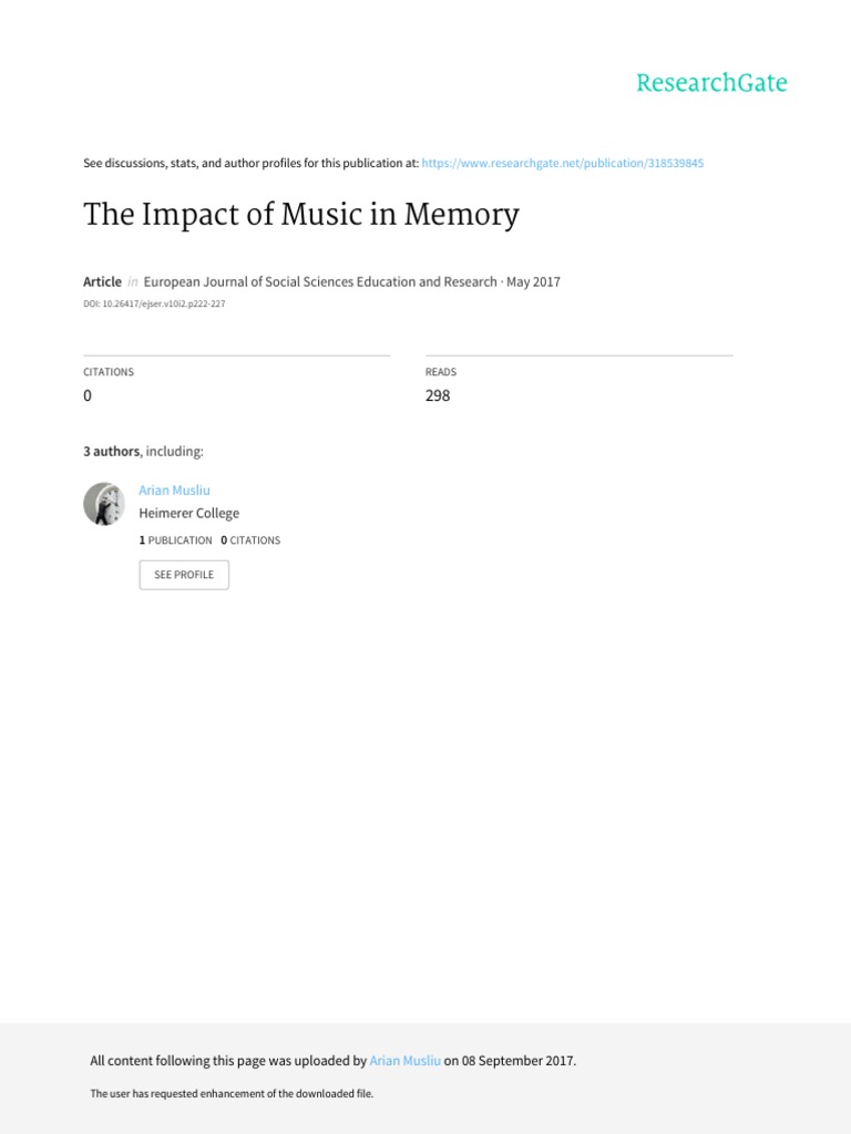Music's Negative Impact on Memory | PDF | Working Memory | Memory