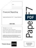 Financial Reporting: September/December 2017 - Sample Questions