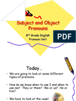 Subject and Object Pronouns: 8 Grade English Pronoun Unit