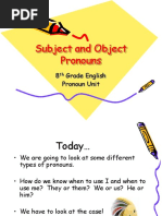 Subject and Object Pronouns: 8 Grade English Pronoun Unit