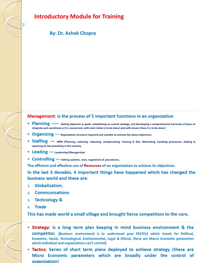 Introductory Module For Training | PDF | Strategic Management | Marketing