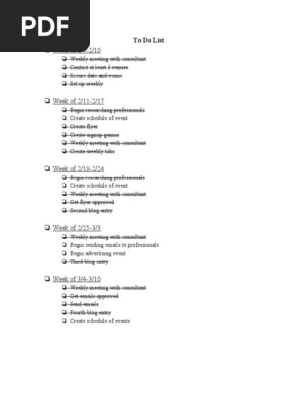 sp weekly to do list 