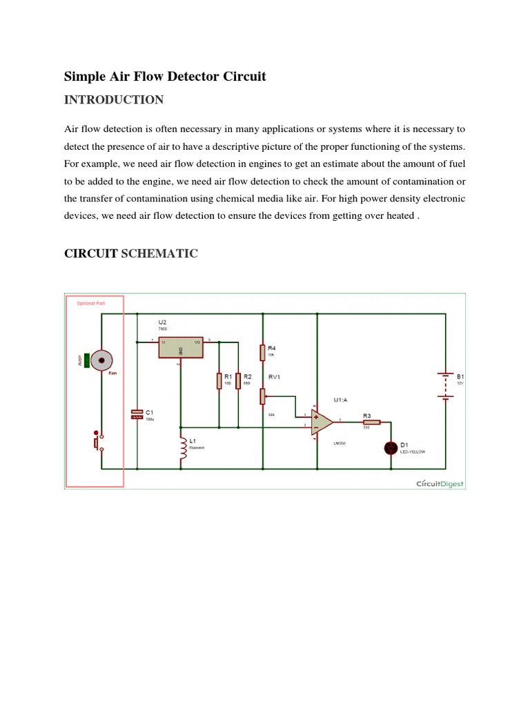 Simple Air Flow Detector Circuit PDF Incandescent Light Bulb
