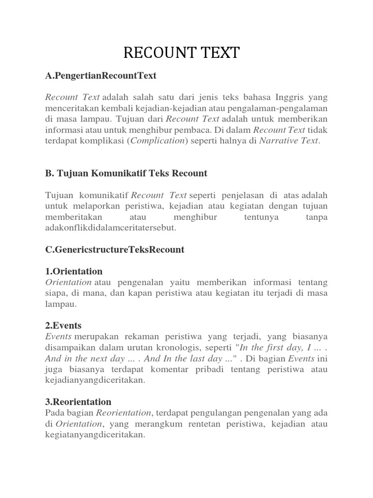 Recount Text Narrative