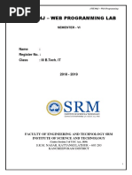 15It304J - Web Programming Lab: Name: Register No.: Class: Iii B.Tech. It