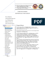 Turbomachinery Centrifugal Pump Design: Progress Report