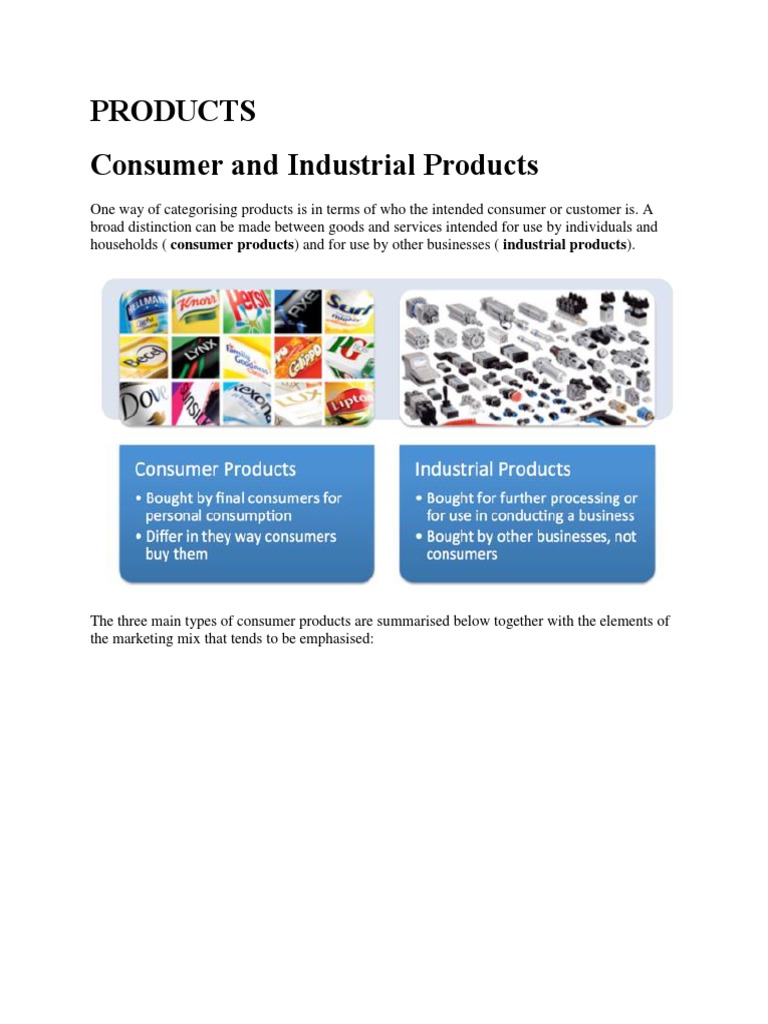 Products Consumer and Industrial Products PDF