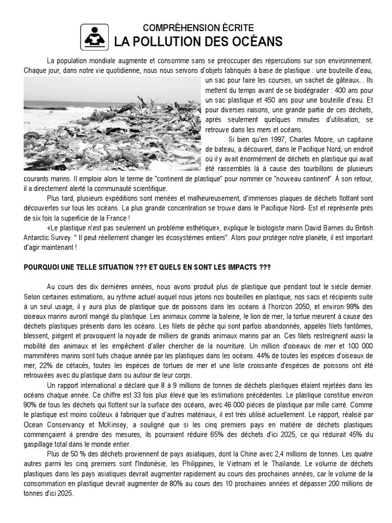 Expression écrite pollution