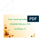 Your Warm Up Today Is The R.1&R.2 Review Ws On Itunes U.: R.3 Right Triangles in Q1