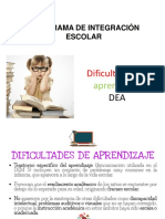 Programa de Integración Escolar: Dificultades