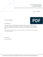 M&P Associates Architect & Interior Designer Resignation Letter