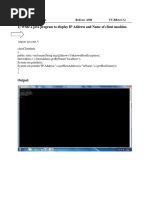 1) Write A Java Program To Display IP Address and Name of Client Machine
