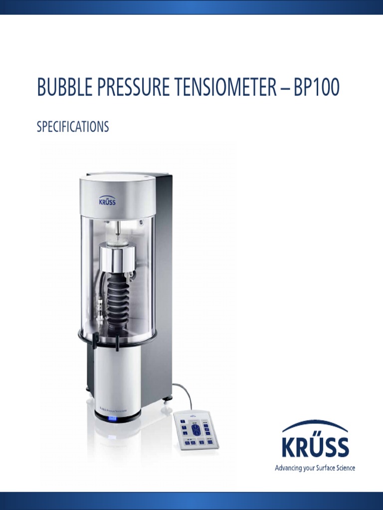 Kruss Techdata bp100 en PDF PDF Surface Tension Pressure