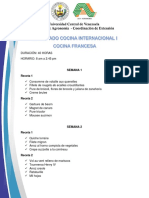 Contenido Cocina Internacional I Cocina Frnacesa. Semana 1