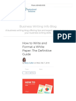 How To Write and Format A White Paper - The Definitive Guide