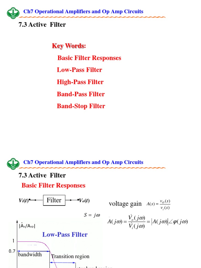 Active Filters in Op Amp Circuits | PDF | Electronic Filter | Amplifier
