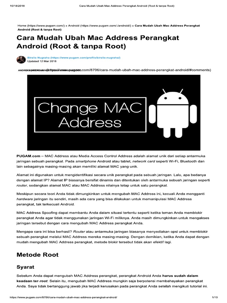 Cara Mudah Ubah Mac Address Perangkat Android Root Tanpa Root