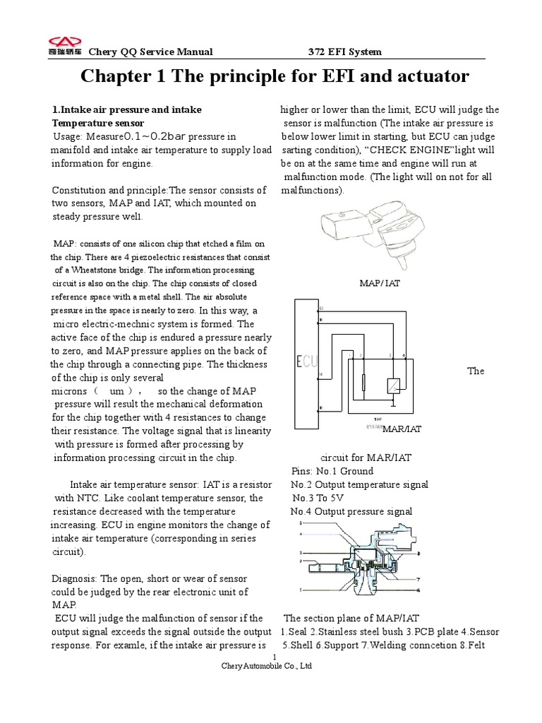 Chery QQ EFI System Service Manual | PDF | Fuel Injection | Ignition System